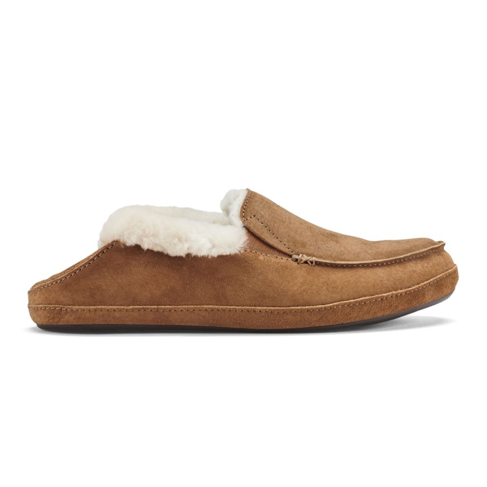 Ku'una Women's Leather Slippers - Tan