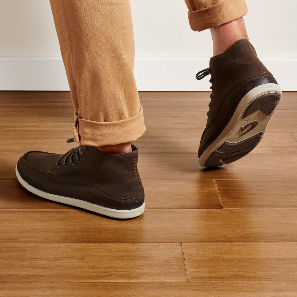Nalukai Kapa Men's Canvas Boots - Dusty Olive / Cloud