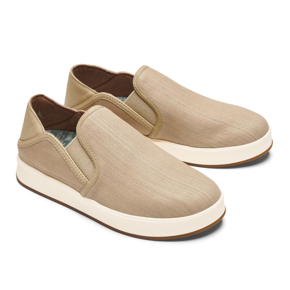 Ki'ihele 'Ili Women's Leather Sneakers - Beige