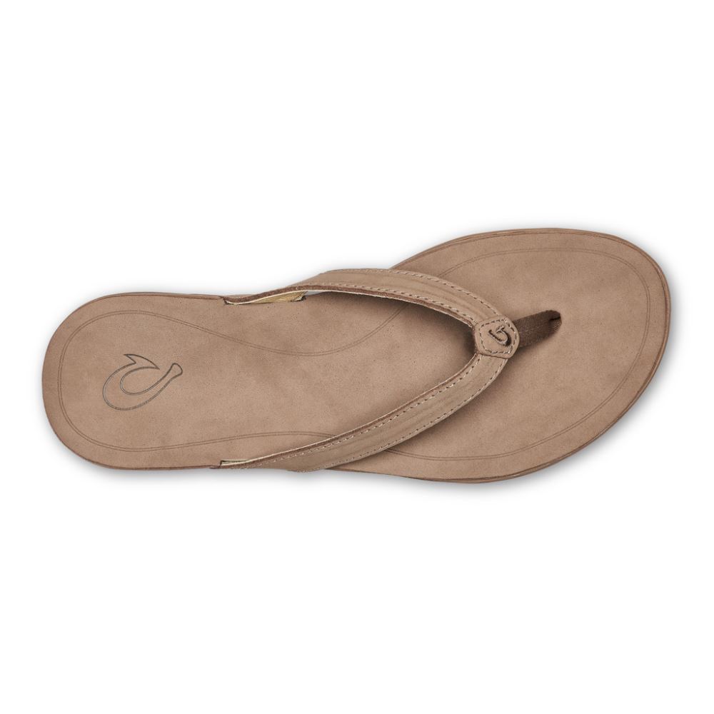 Aukai Women's Leather Sandals - Tan