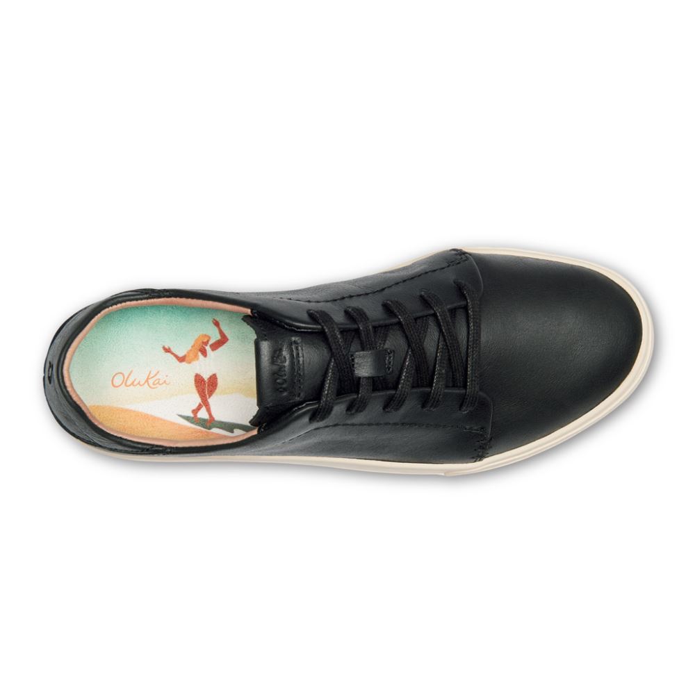 Pehuea Li 'Ili Women's Leather Sneakers - Black