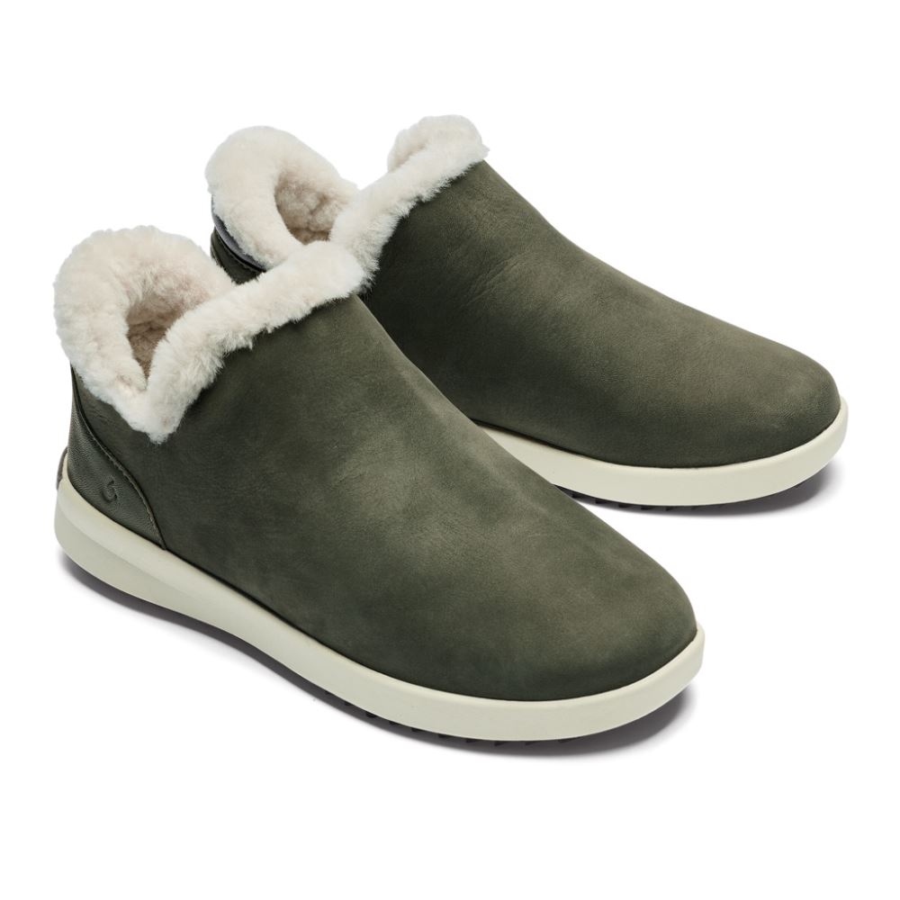 OluKai Malua Hulu Women's Booties - Dusty Olive / Cloud