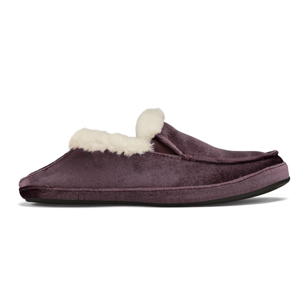 Ku'una Lanui Women's Velvet Slippers - Red Ginger