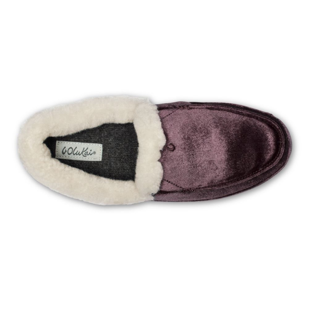 Ku'una Lanui Women's Velvet Slippers - Red Ginger