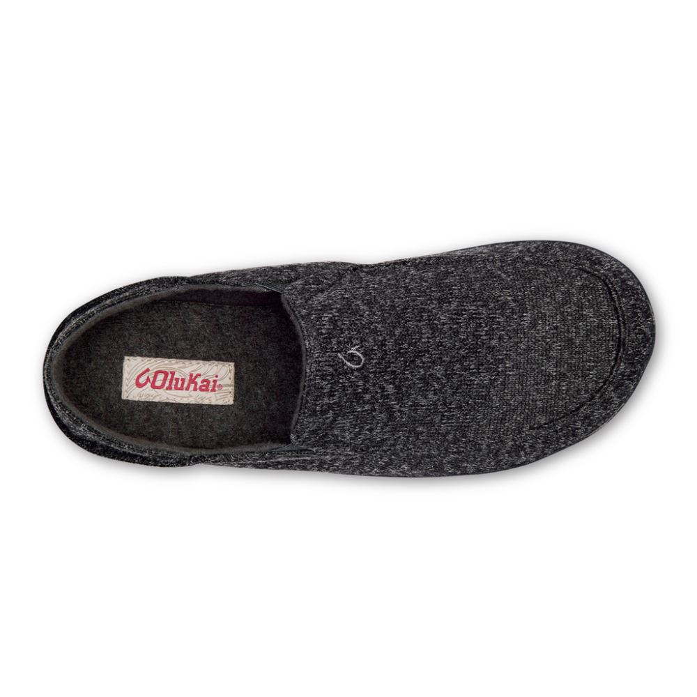 Moloa Hulu Men's Wool Slippers - Black