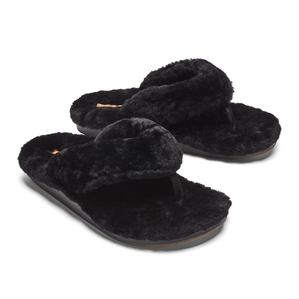 Kipe'a Heu Women's Slipper Sandals - Black