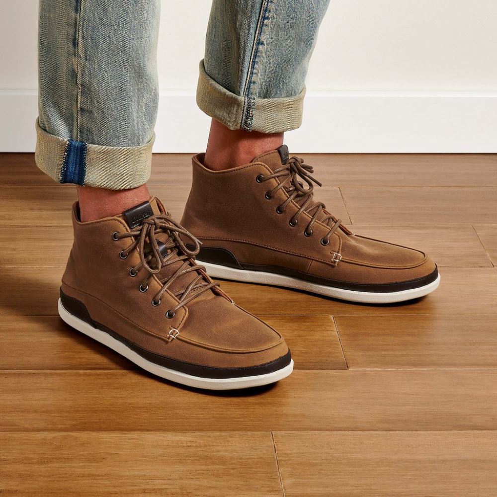 Nalukai Kapa Men's Canvas Boots - Mustang / Bone