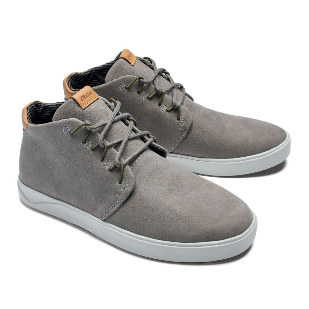 Nana Hele Men's Leather Chukka Boots - Fog