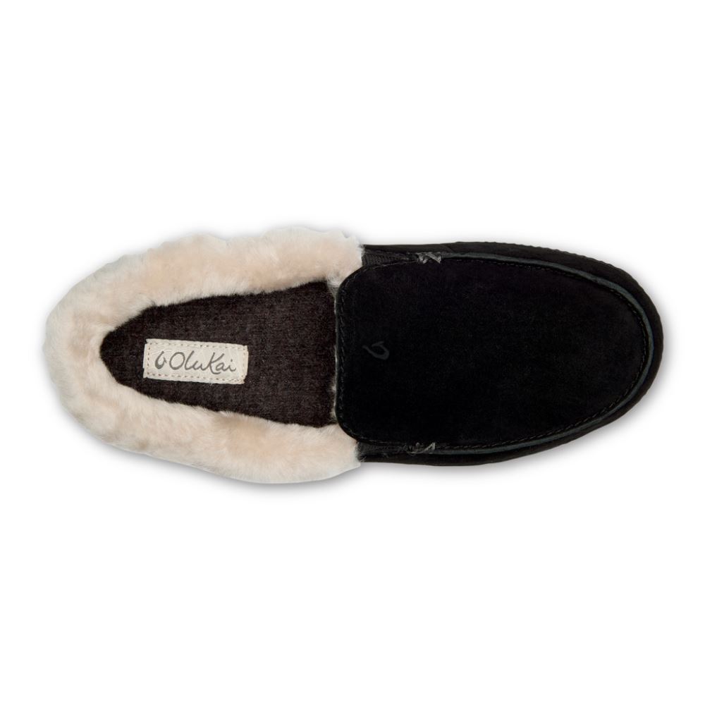 Ku'una Women's Shearling Slippers - Black