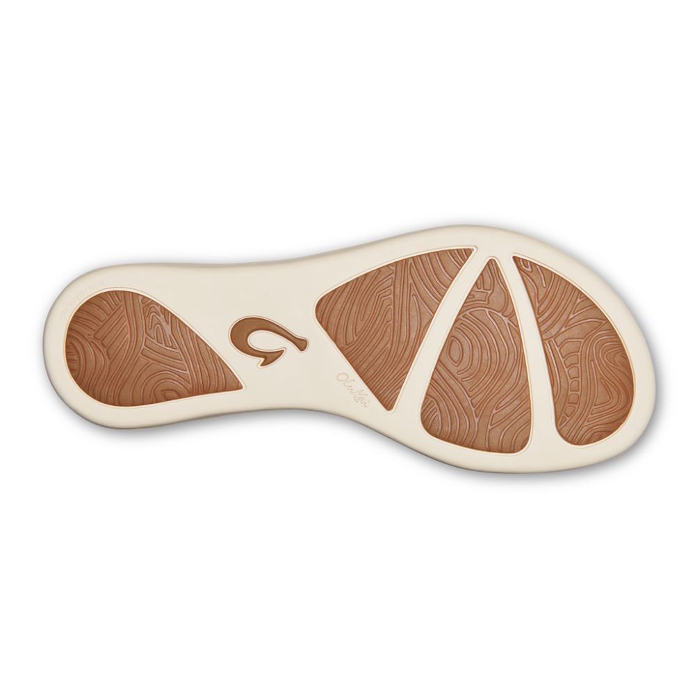 Honu Women's Leather Flip Flops - Tapa / Golden Sand