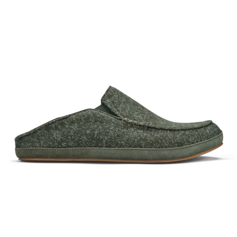 OluKai Moloa Hulu Men's Slipper - Deep Olive / Dusty Olive