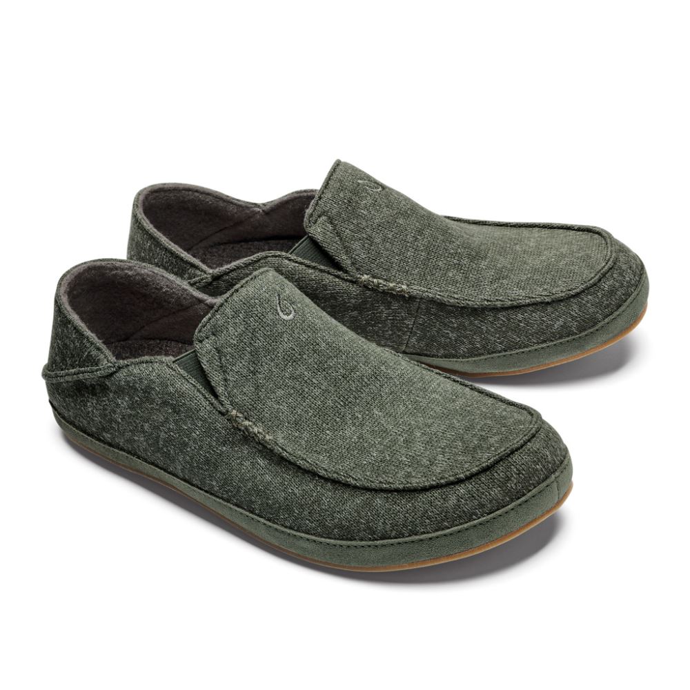 OluKai Moloa Hulu Men's Slipper - Deep Olive / Dusty Olive