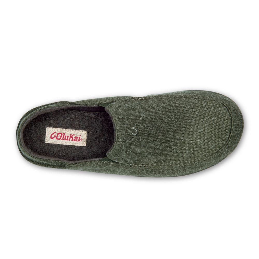 OluKai Moloa Hulu Men's Slipper - Deep Olive / Dusty Olive