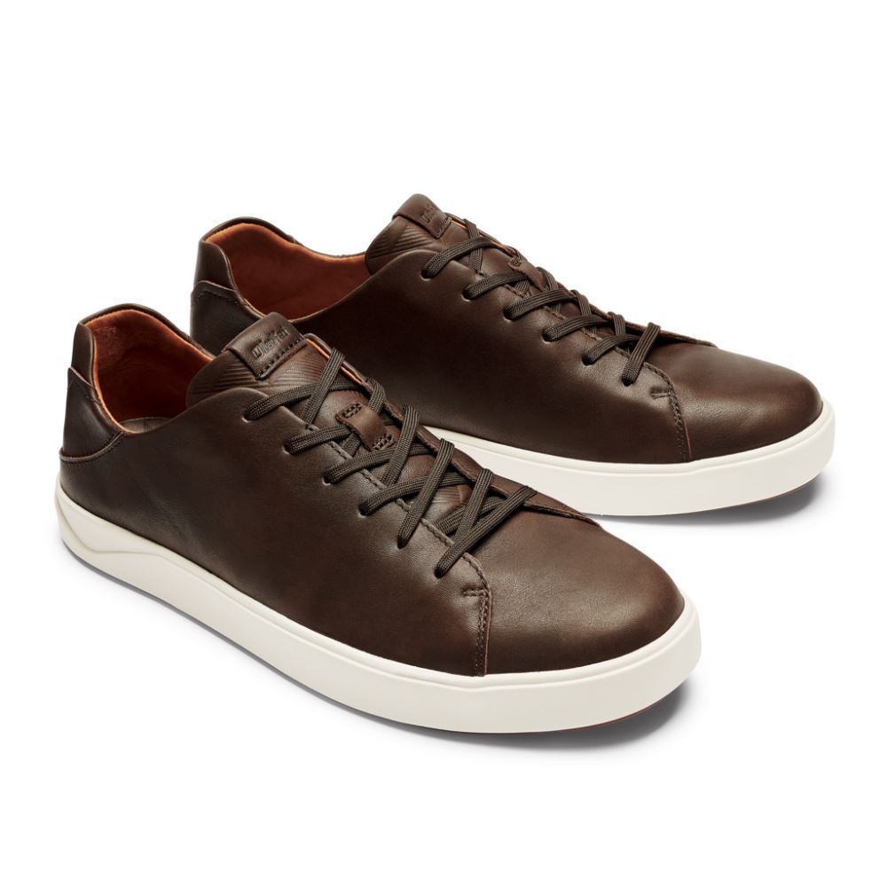 Lae'ahi Li 'Ili Men's Leather Sneakers - Dark Wood