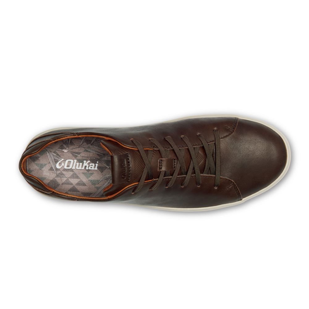 Lae'ahi Li 'Ili Men's Leather Sneakers - Dark Wood