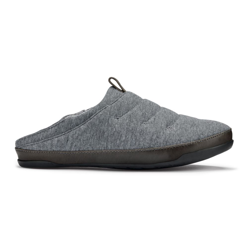 Mahana Men's Jersey Slippers - Dark Shadow / Black
