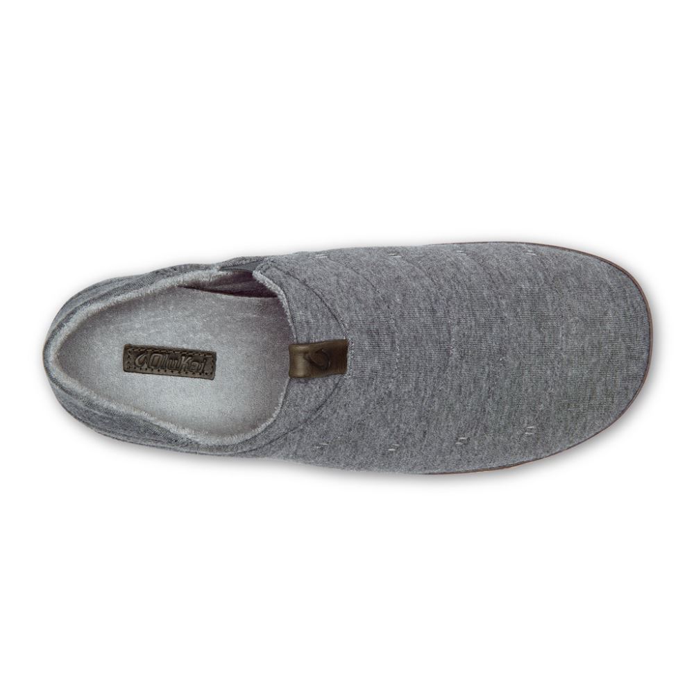 Mahana Men's Jersey Slippers - Dark Shadow / Black