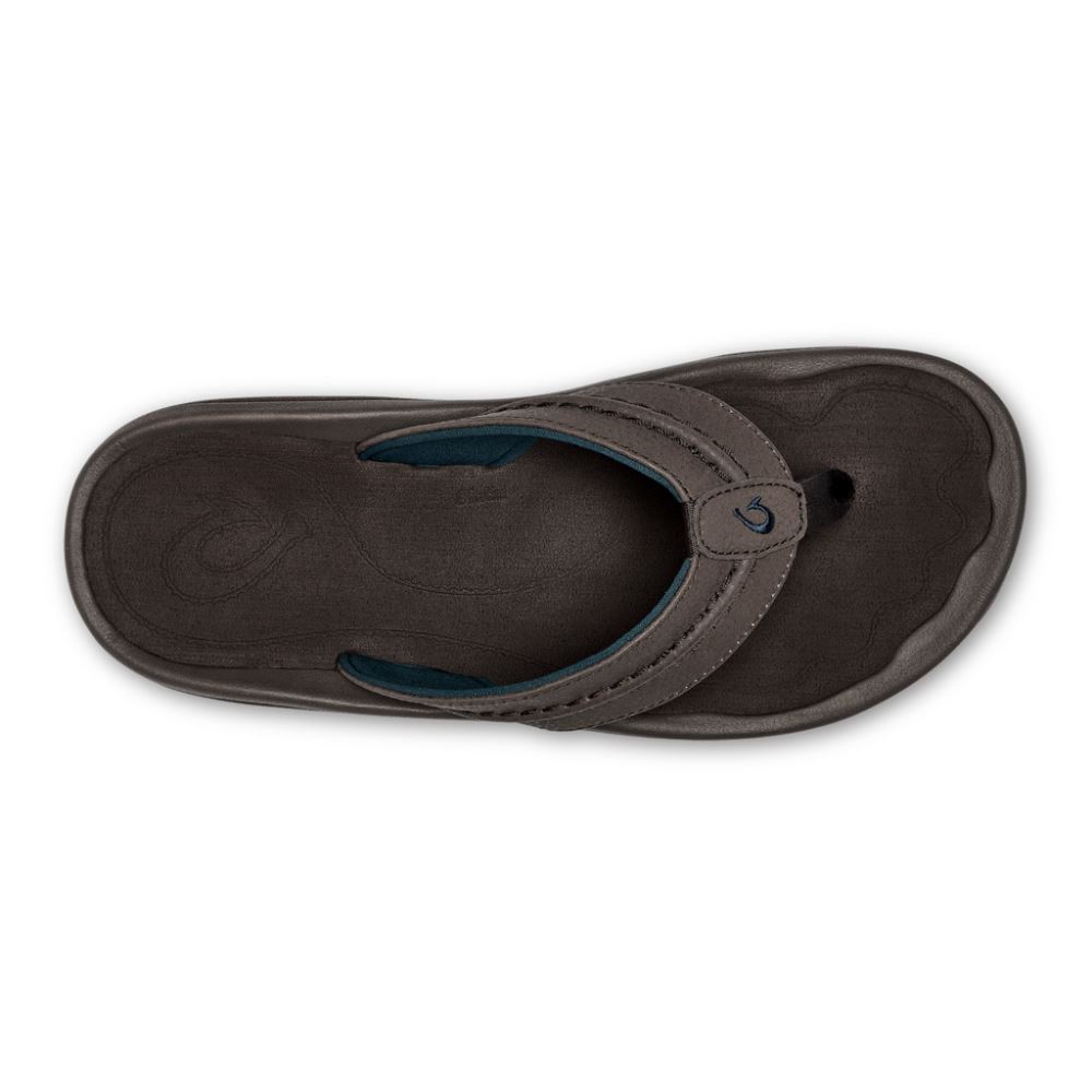 Hokua Men's Beach Sandals - Dark Wood