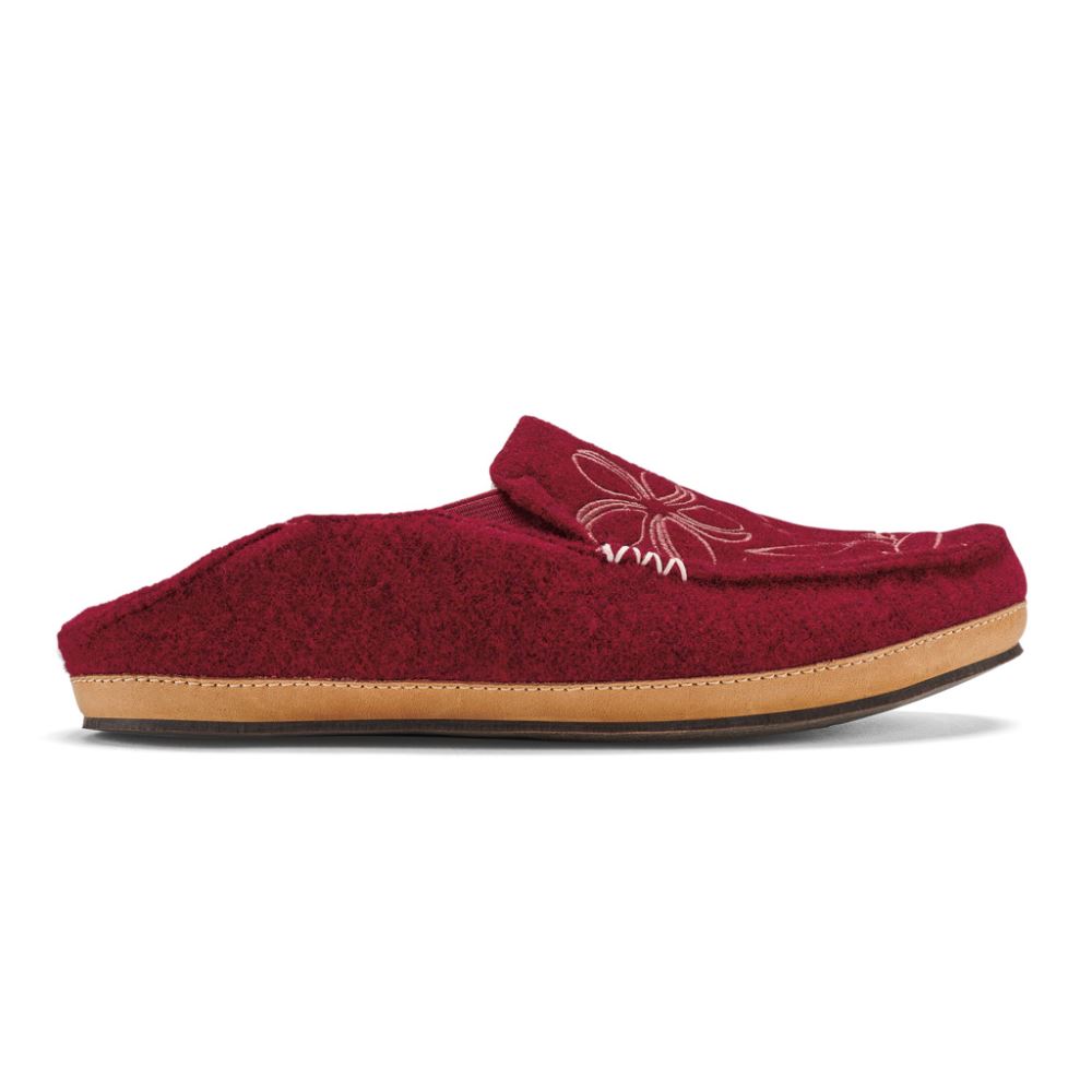 Nohea Kilohana Women's Wool Slippers - Red Ochre / Golden Sand
