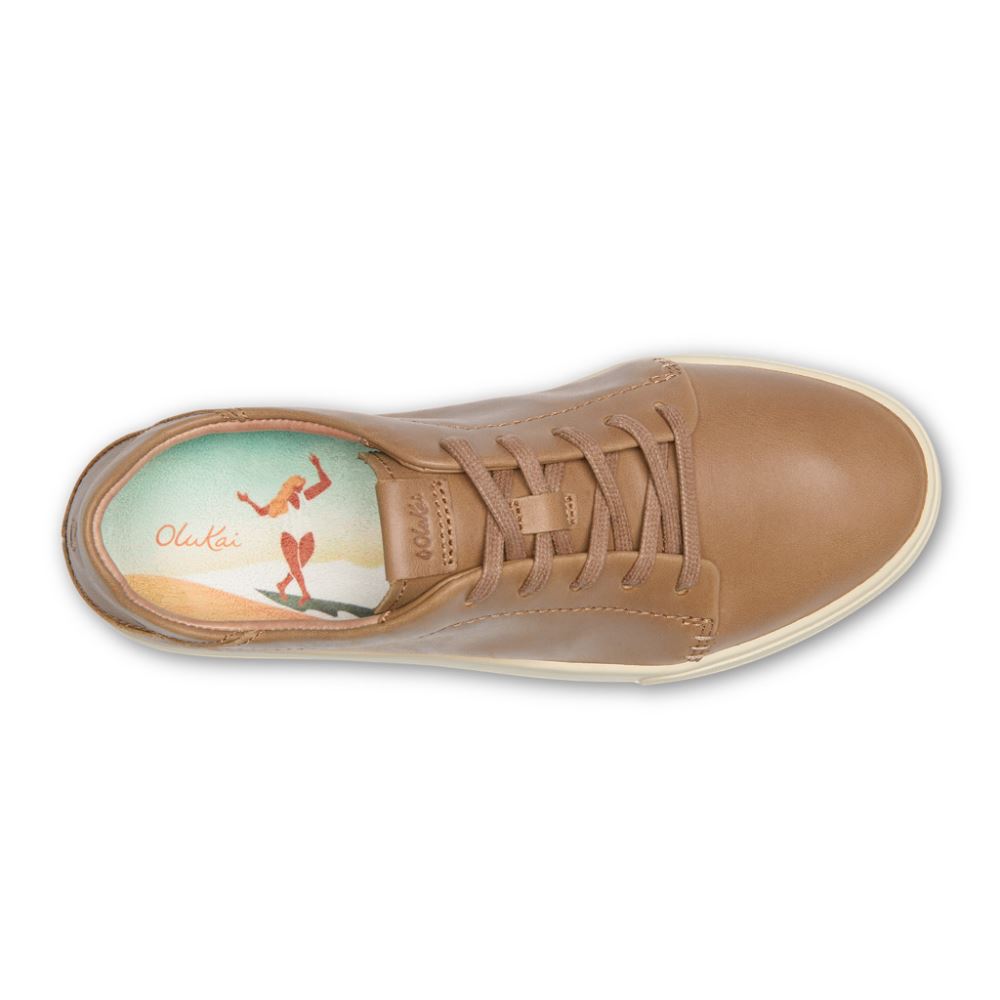 Pehuea Li 'Ili Women's Leather Sneakers - Tan