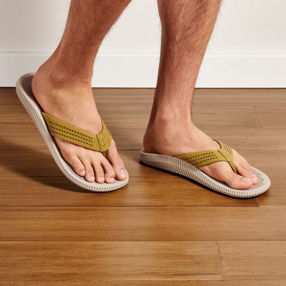 Ulele Men's Beach Sandals - Limu / Mineral Grey