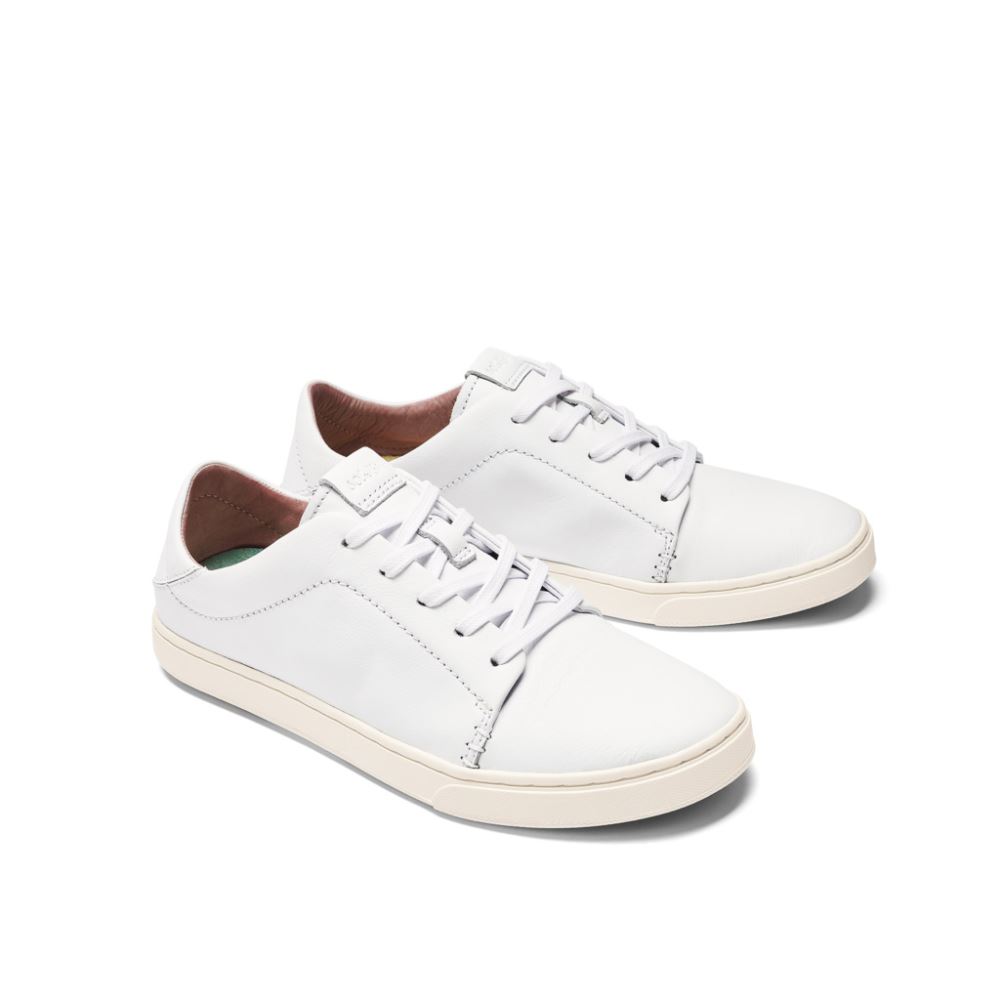 Pehuea Li 'Ili Women's Leather Sneakers - White