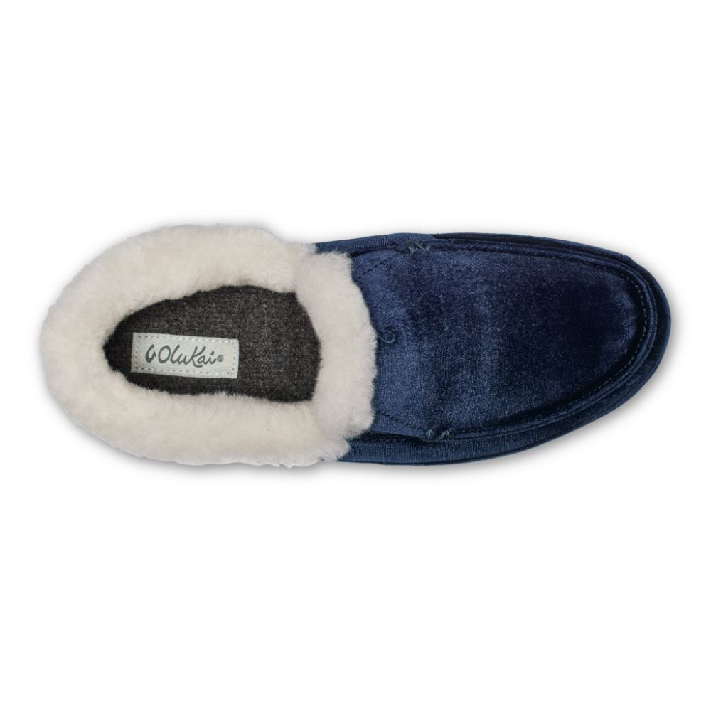 Ku'una Lanui Women's Velvet Slippers - Trench Blue