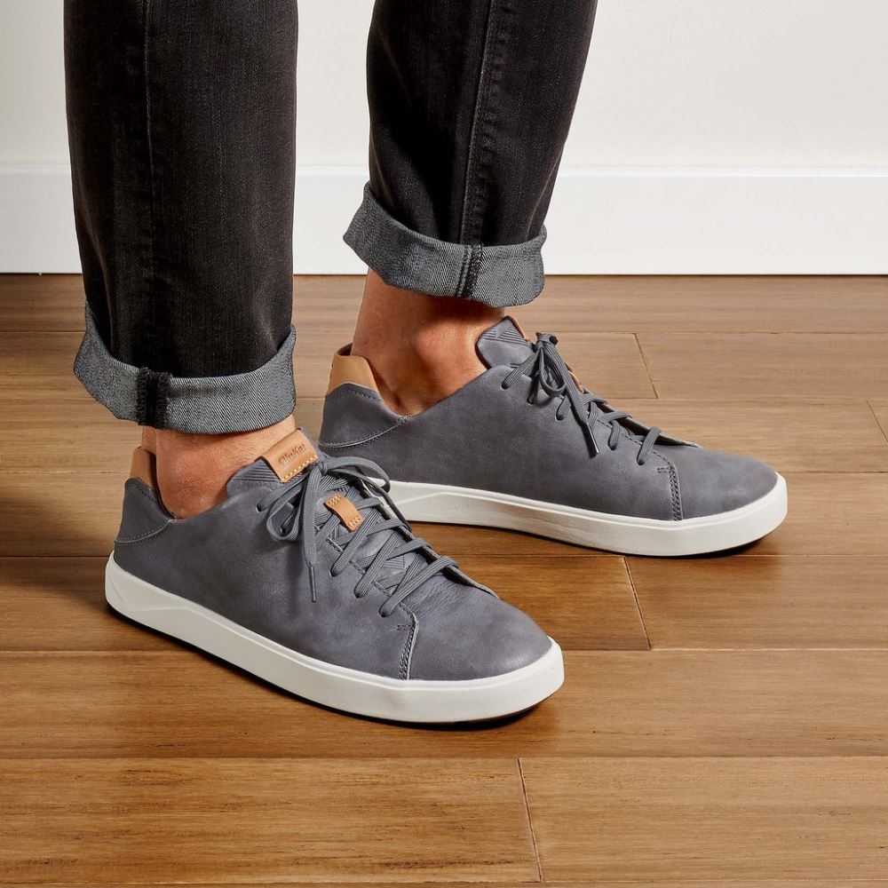 Lae'ahi Li 'Ili Men's Leather Sneakers - Charcoal