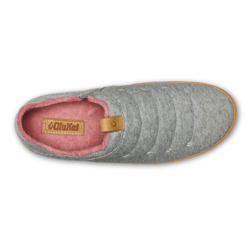 Lania Women's Jersey Slippers - Pale Grey / Golden Sand