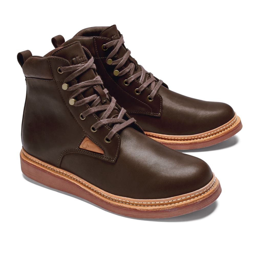 Kilakila Men's Leather Boots - Dark Wood