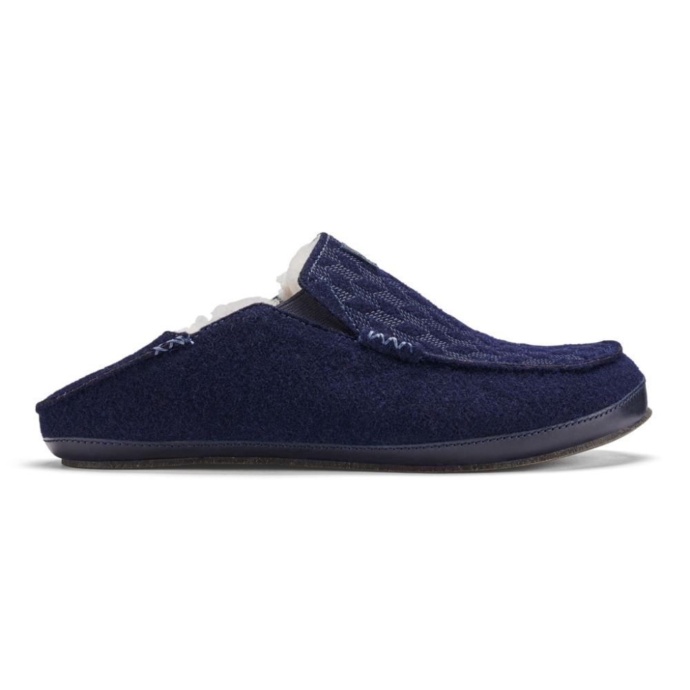 Moloa Kilohana Men's Wool Slippers - Trench Blue