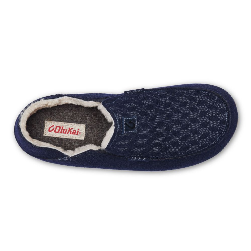 Moloa Kilohana Men's Wool Slippers - Trench Blue