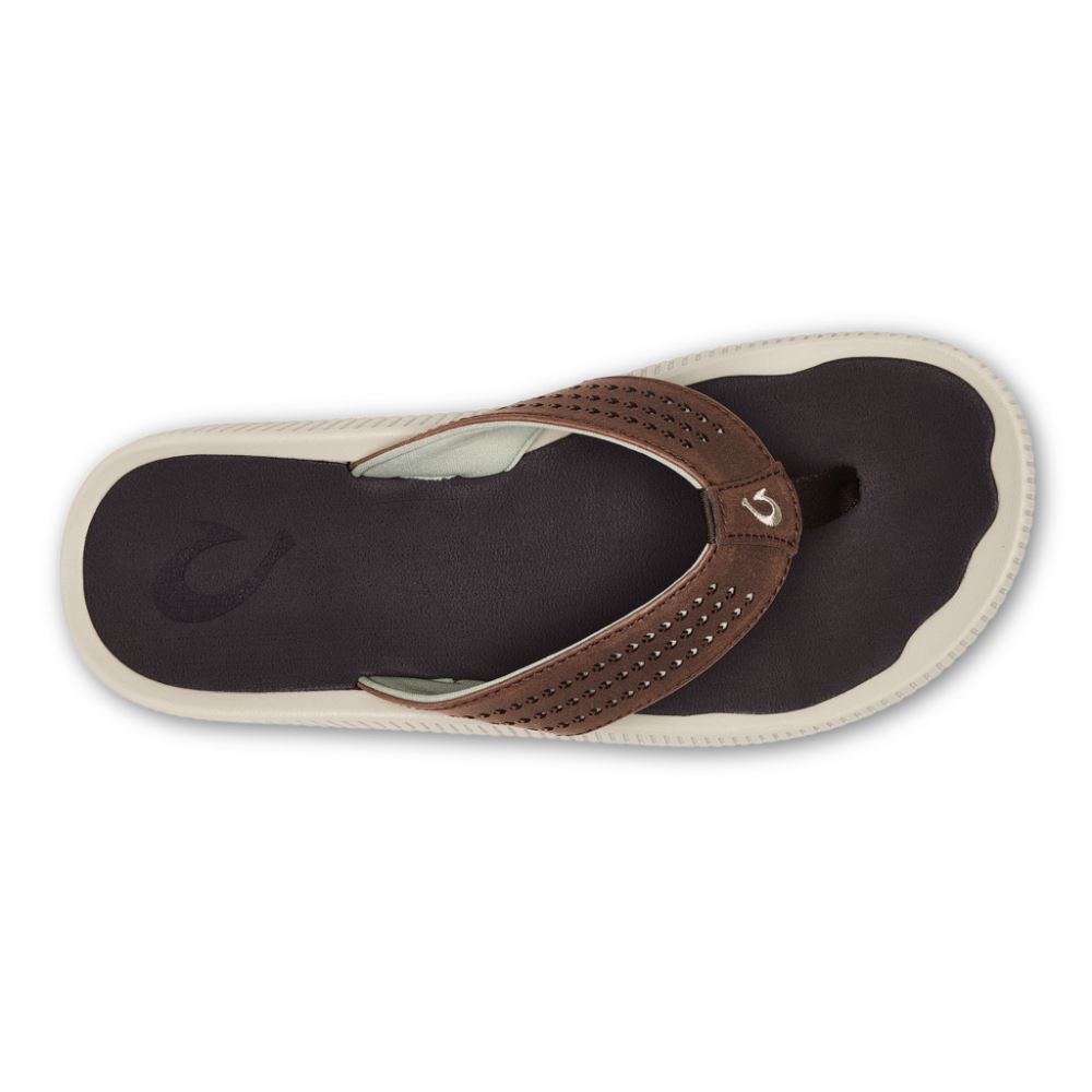 Ulele Men's Beach Sandals - Dark Wood