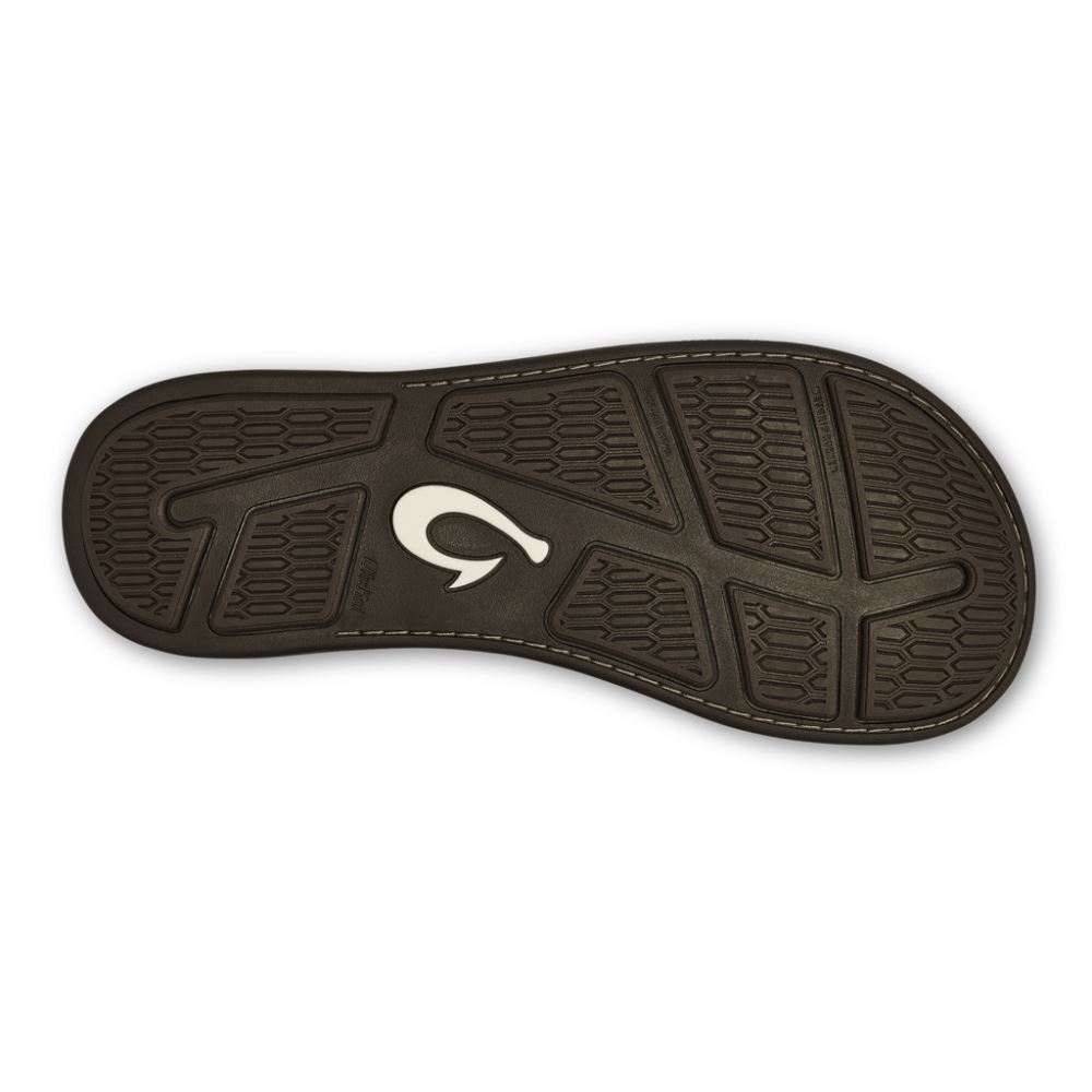 Tuahine Men's Leather Beach Sandals - Dark Wood