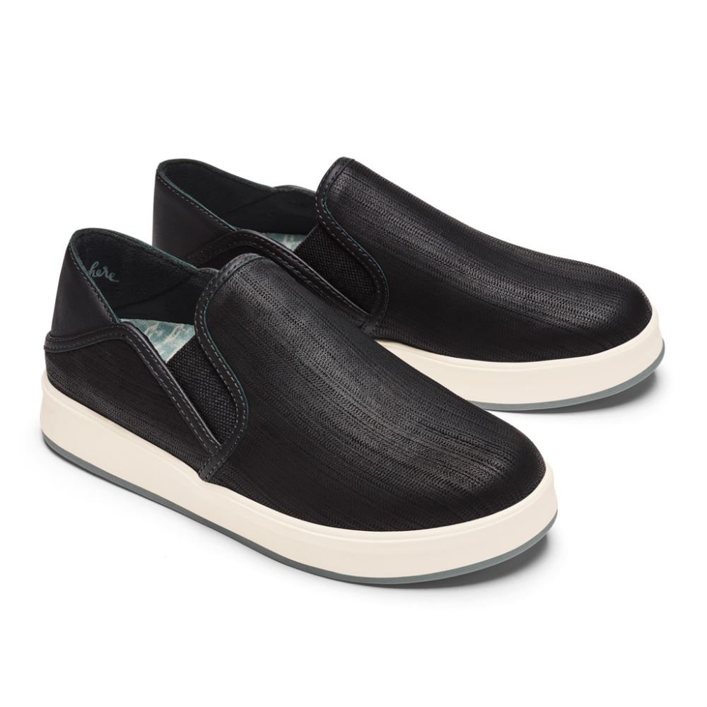 Ki'ihele 'Ili Women's Leather Sneakers - Black