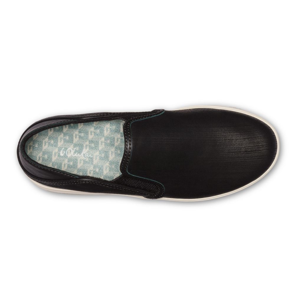 Ki'ihele 'Ili Women's Leather Sneakers - Black