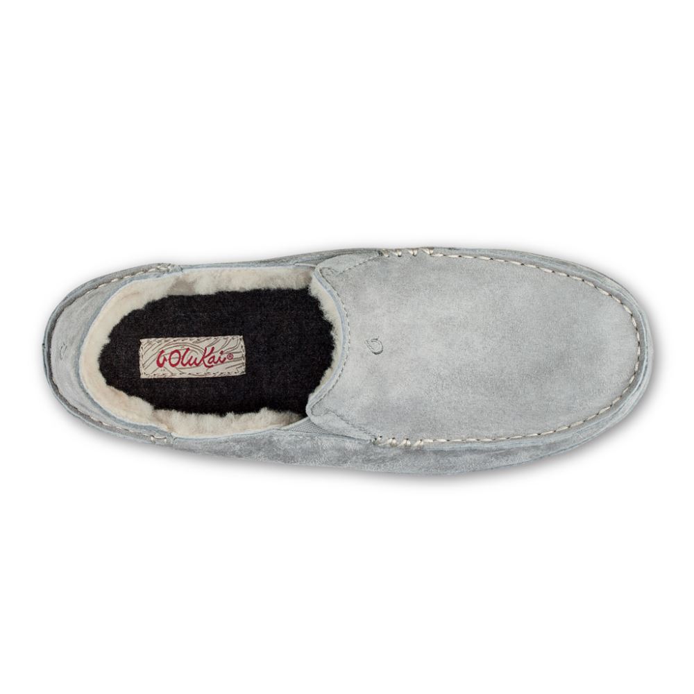 Nohea Women's Leather Slippers - Pale Grey