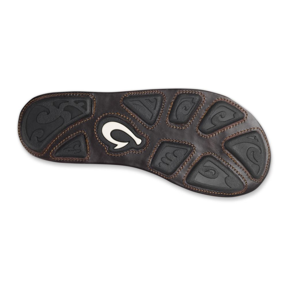 Mea Ola Men's Leather Sandals - Tan / Dark Java