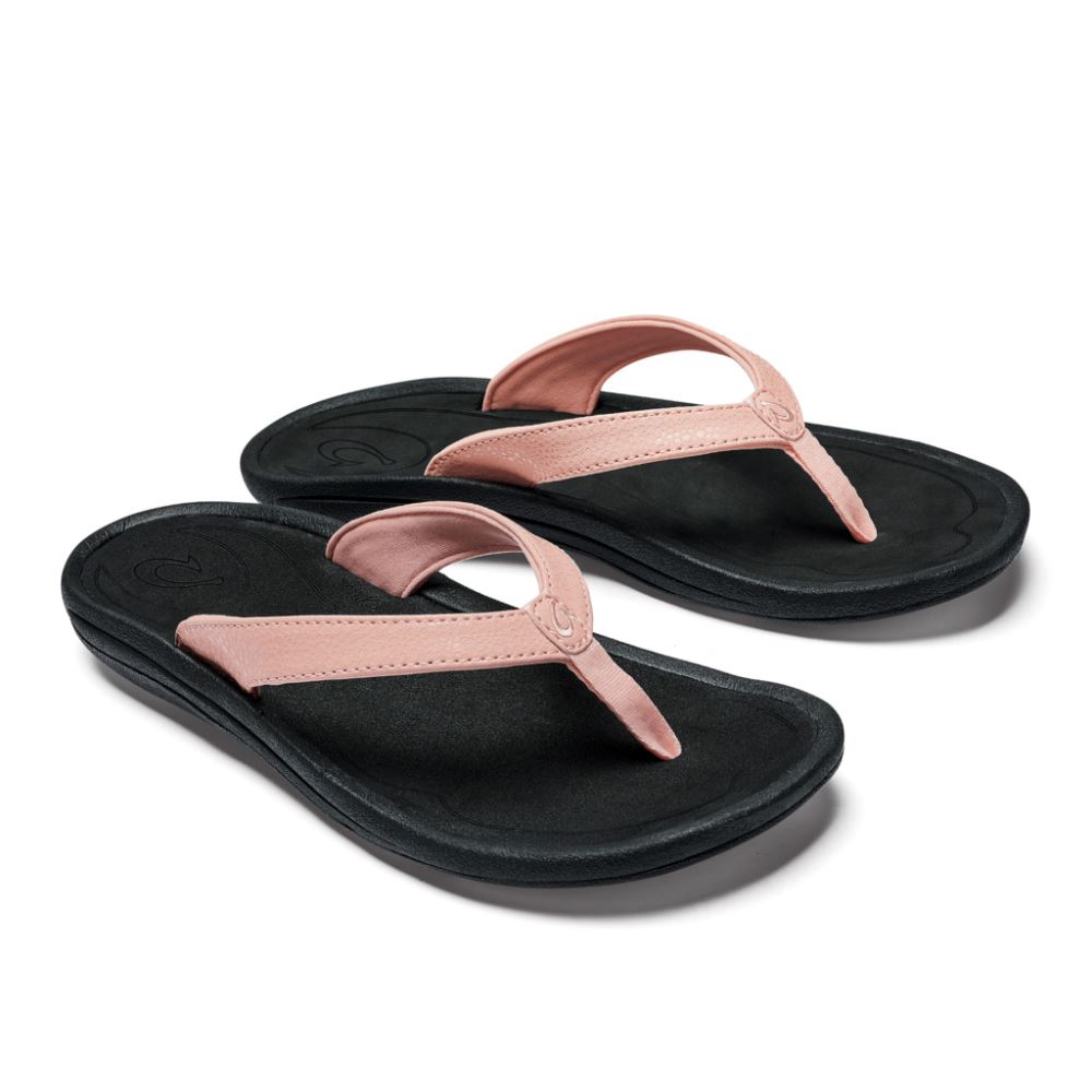 Kulapa Kai Women's Beach Sandals - Petal Pink / Black