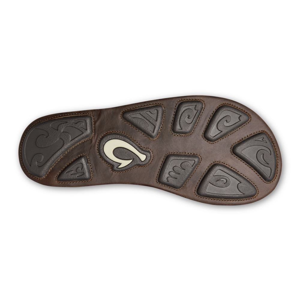 Mea Ola Men's Leather Sandals - Dark Shadow / Mustang