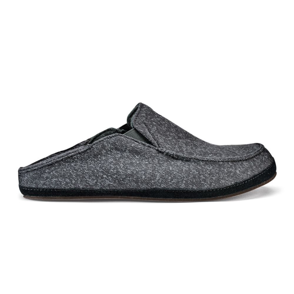 Moloa Hulu Men's Wool Slippers - Dark Shadow