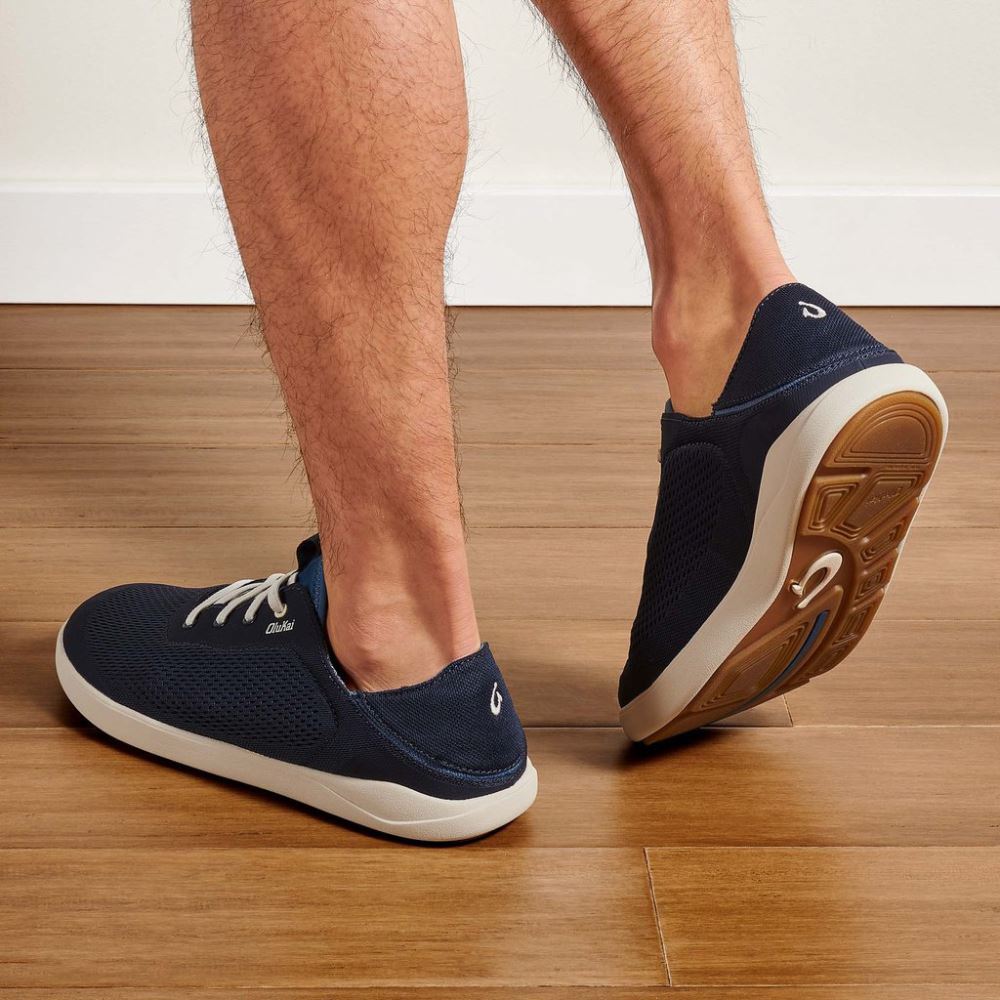 Moku Pae Men's Boat Shoes - Trench Blue / Off White