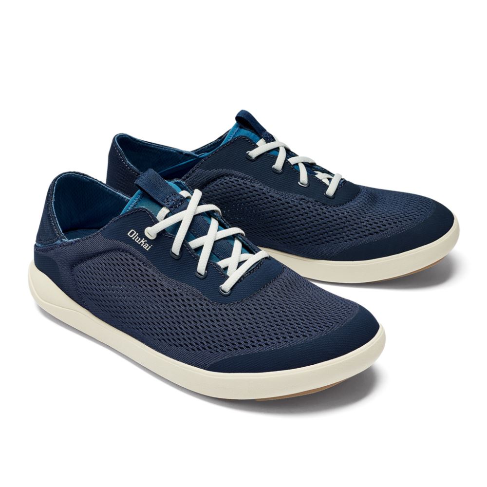 Moku Pae Men's Boat Shoes - Trench Blue / Off White