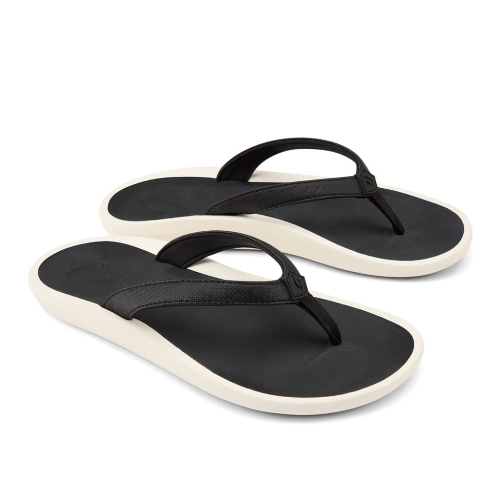 Pi'oe Women's Beach Sandals - Black / Dark Shadow