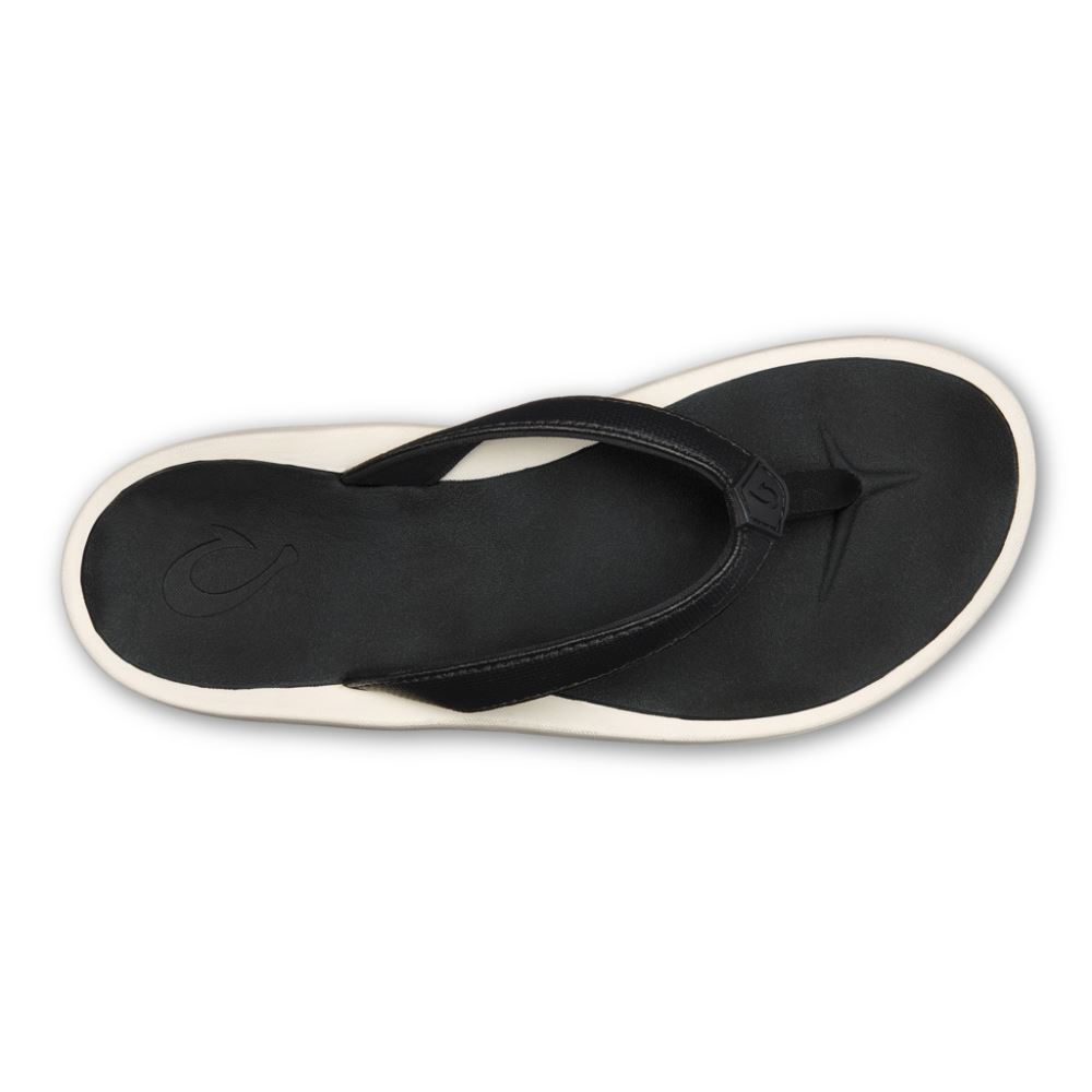 Pi'oe Women's Beach Sandals - Black / Dark Shadow
