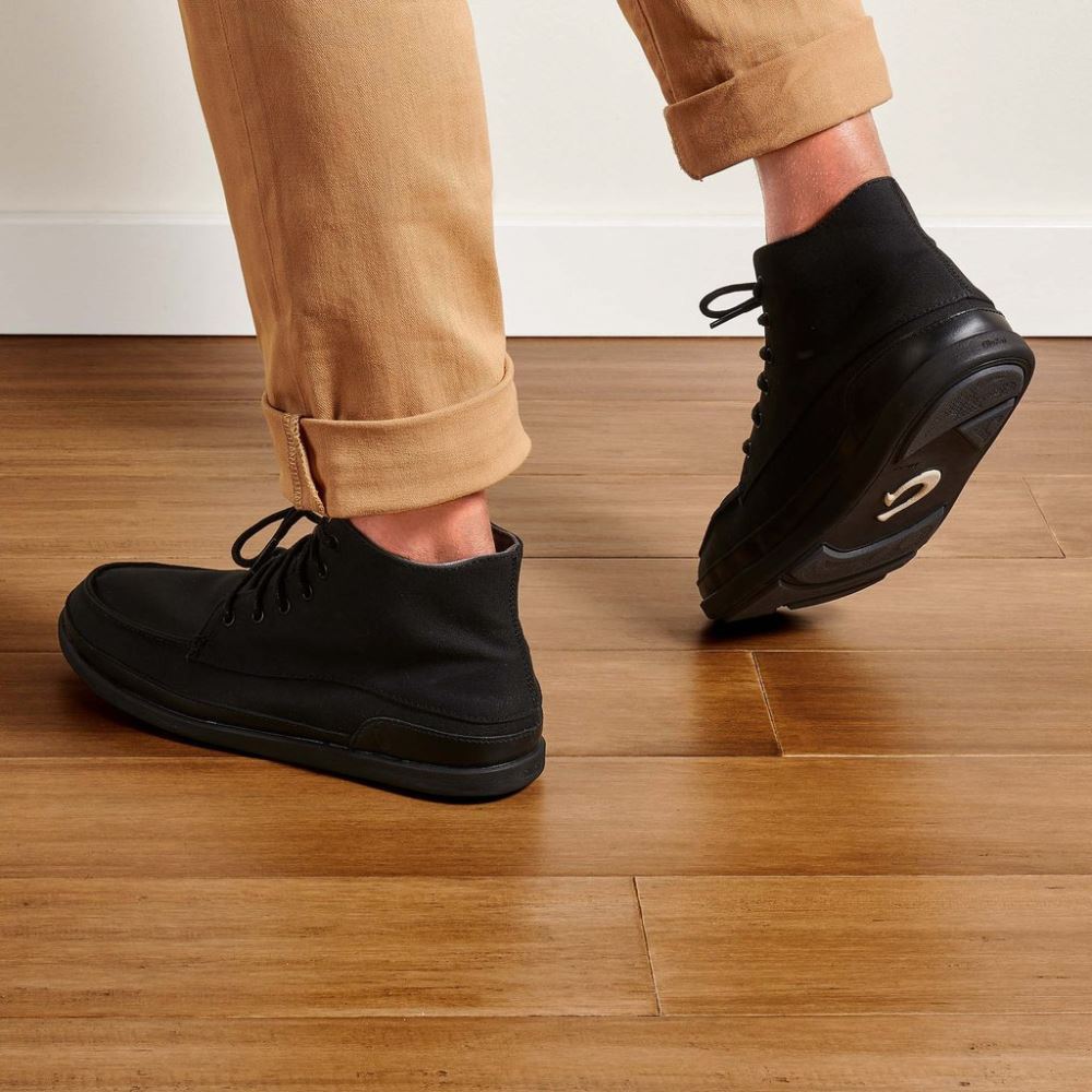 Nalukai Kapa Men's Canvas Boots - Black