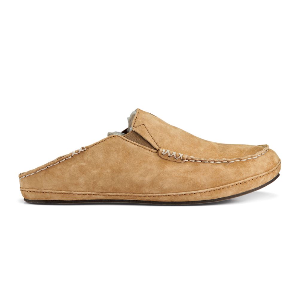 Moloa Men's Leather Slippers - Tobacco