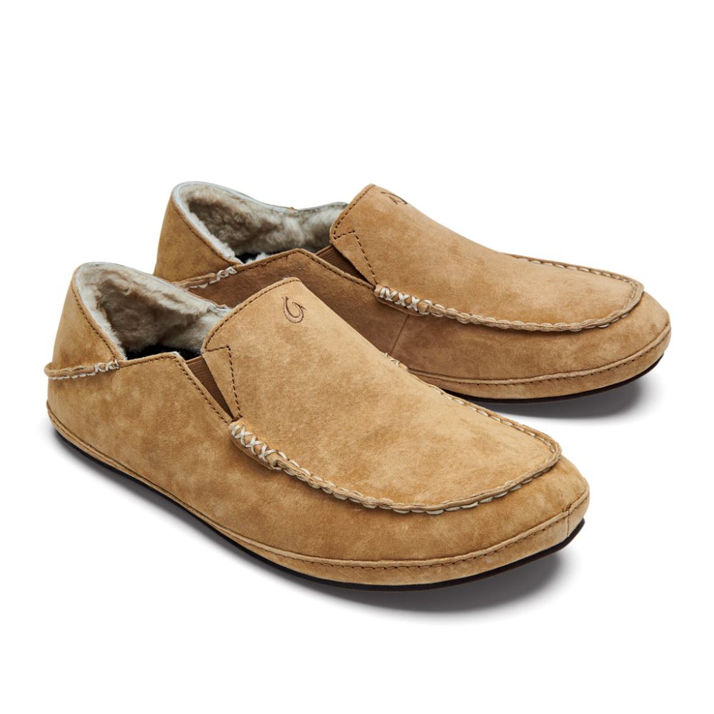 Moloa Men's Leather Slippers - Tobacco