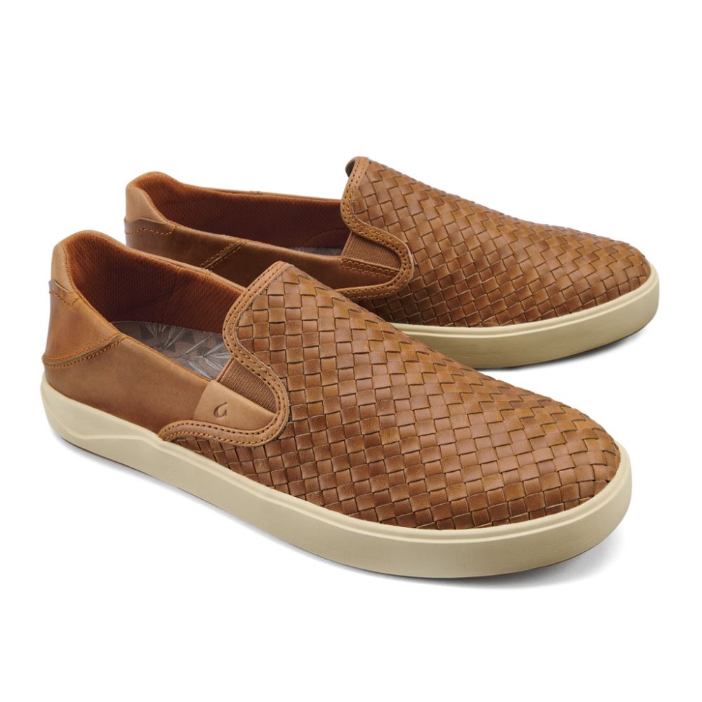 Lae'ahi Lauhala Men's Leather Slip-On Sneakers - Fox