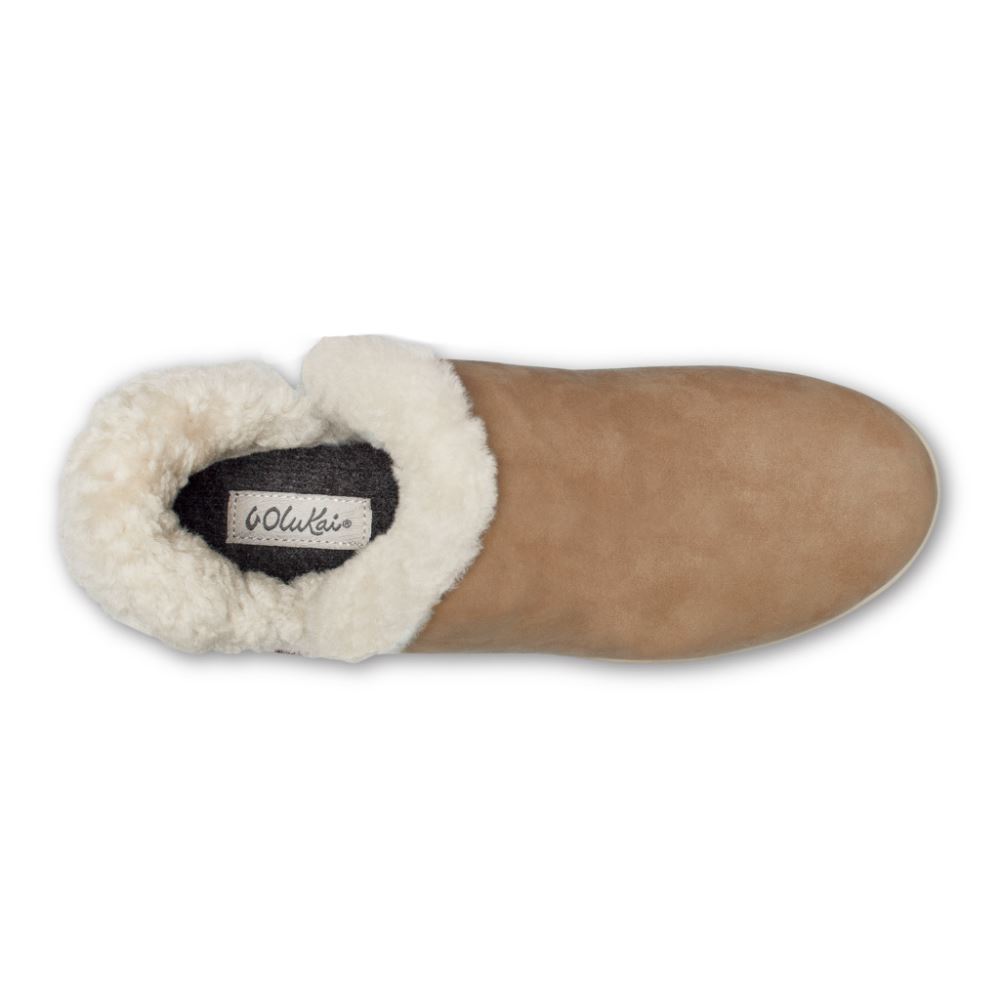 Mālua Hulu Women's Booties - Tan / Tapa